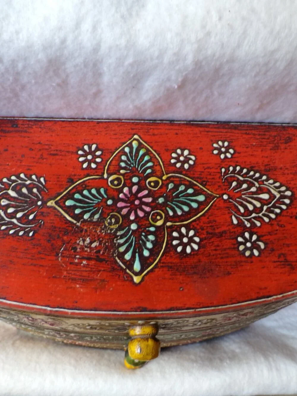 So Beautiful 3 Drawer Wooden Decorative Hand Painted Jewelry Box Curio Chest - Picture 11 of 13